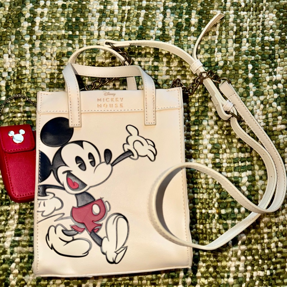Small Disney Mickey Mouse crossbody bag. Purse/handbag with lipstick design